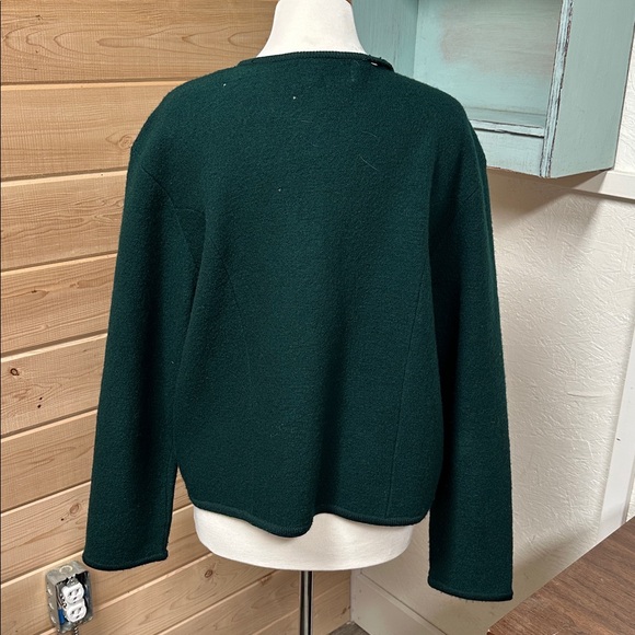 Requirements Forest Green Wool Cardigan - Picture 3 of 7